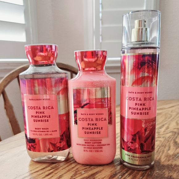 Bath & Body Works Other - 🛍BOGO 50% OFF🌄🍍🛁🧴NWT‼️BBW"Costa Rica Pink Pineapple Sunrise" 3-piece Set